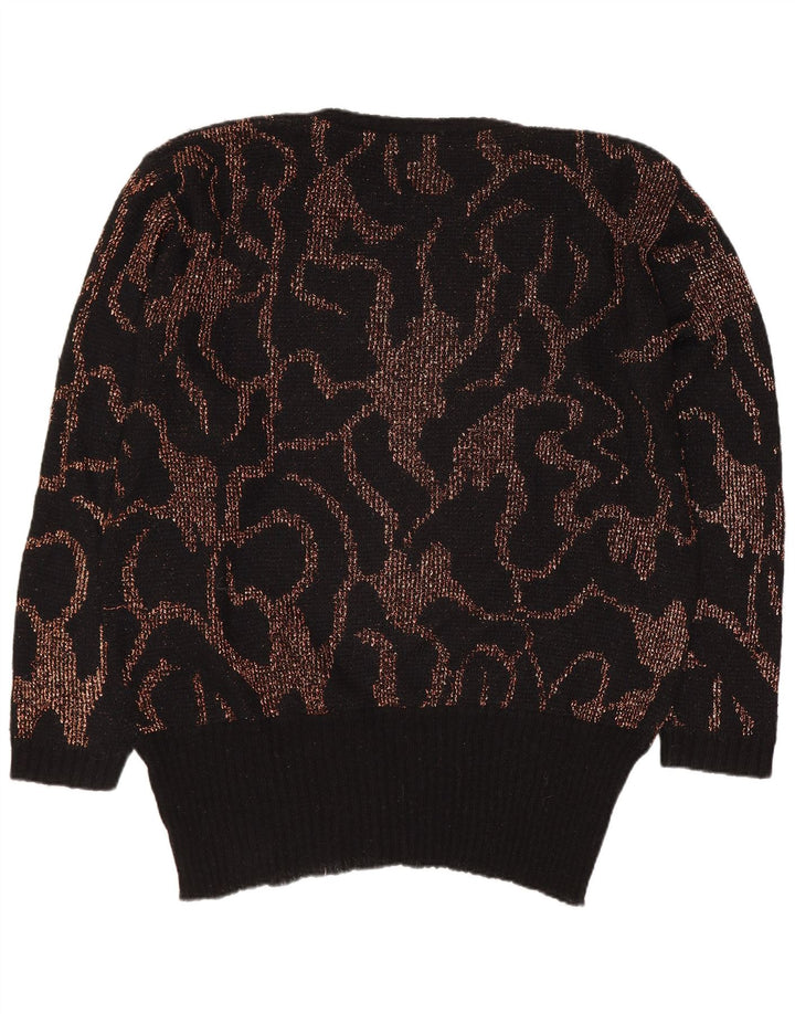 Pulover pentru damă Dolores, cu model abstract, cu gât de barcă, EU 40 Medium Negru