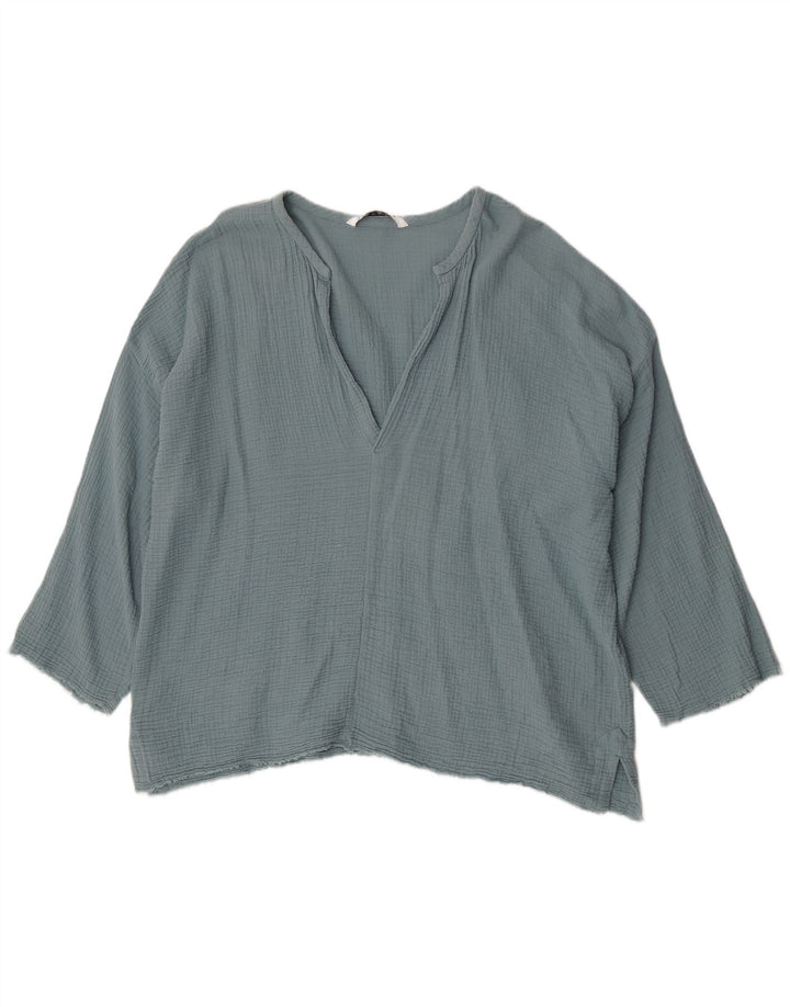 Top cu tunică supradimensionată pentru femei Zara UK 18 XL Bumbac albastru