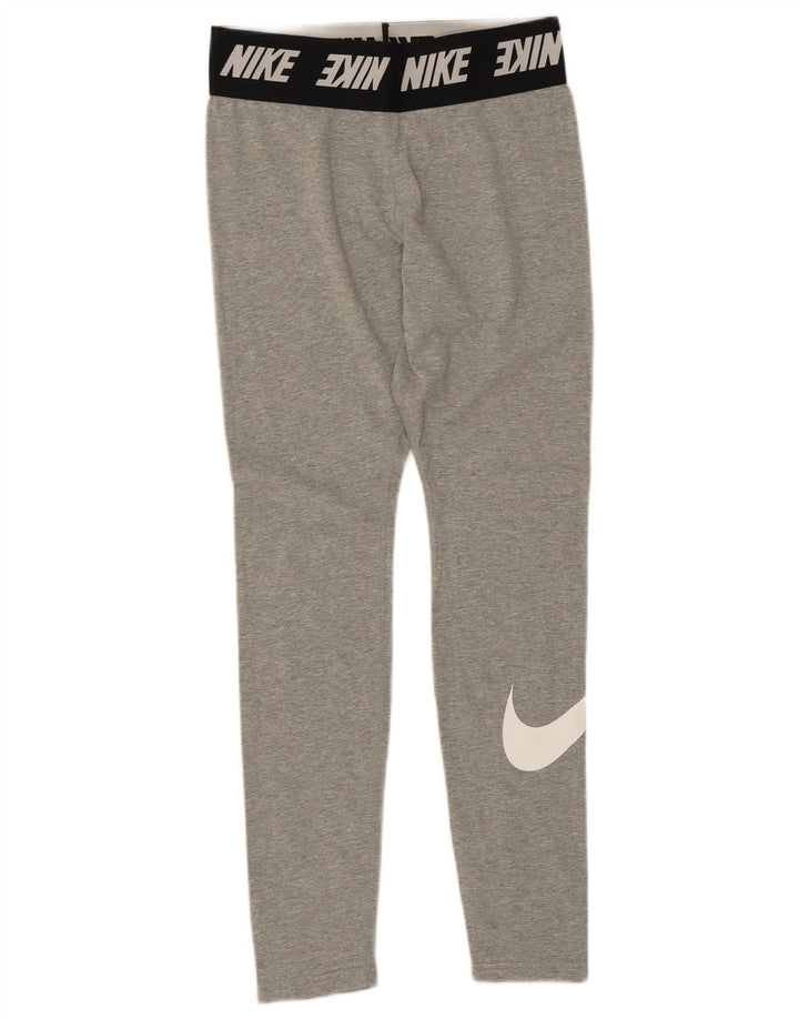Leggings grafic Nike pentru femei UK 10, bumbac color bloc, gri mediu