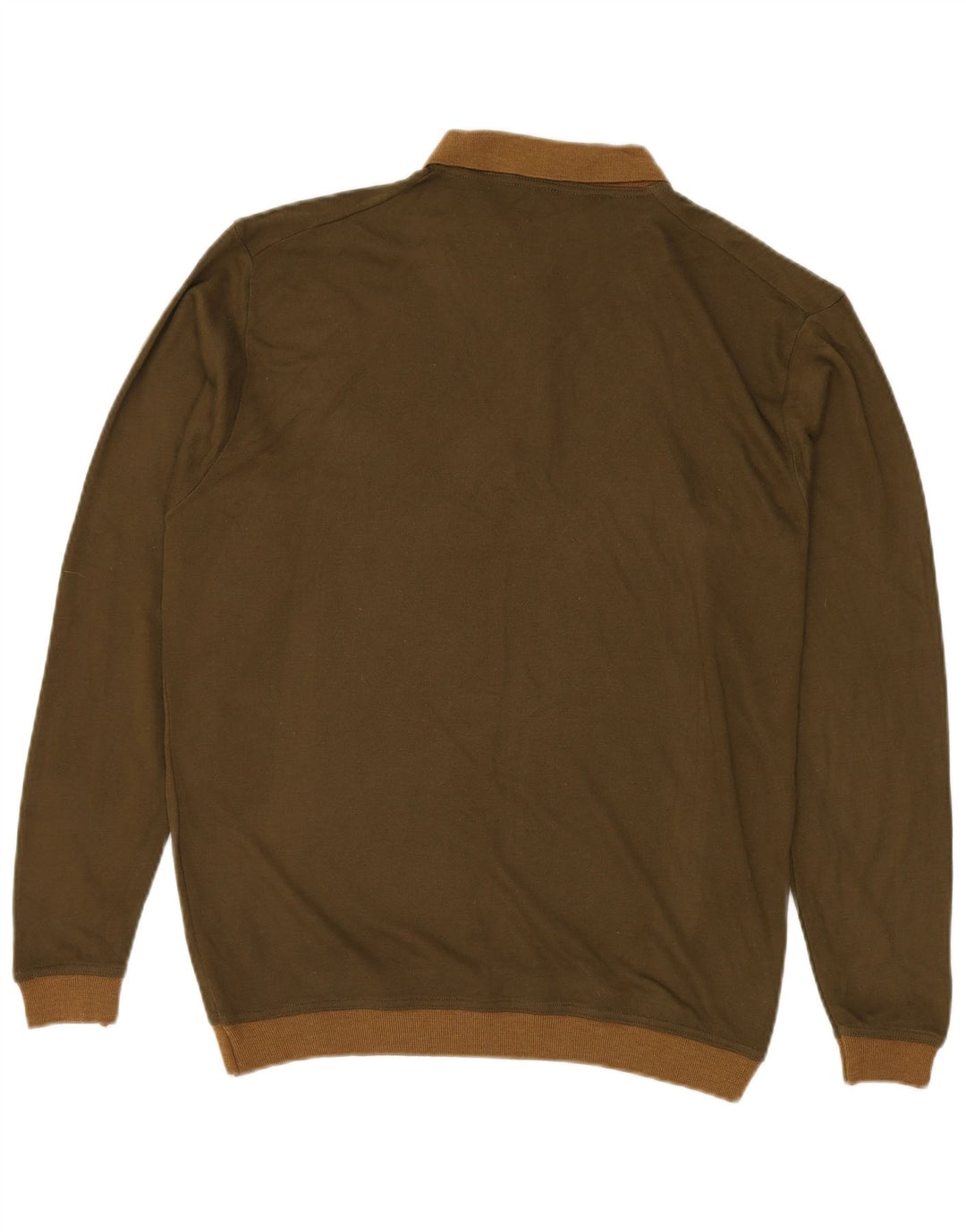 VINTAGE Pulover cu gât polo pentru bărbați, mare, acrilic, kaki