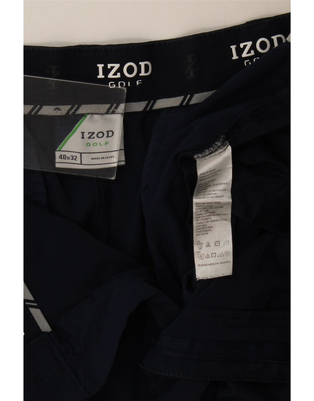 Pantaloni chino drepți Izod pentru bărbați L40 L30 poliester bleumarin