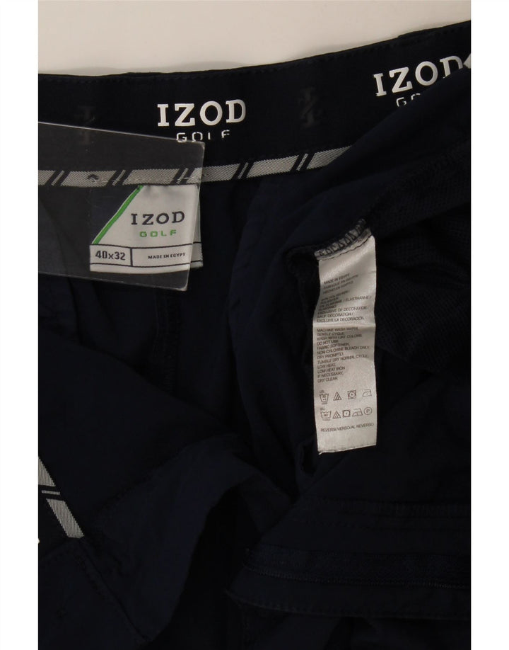 Pantaloni chino drepți Izod pentru bărbați L40 L30 poliester bleumarin