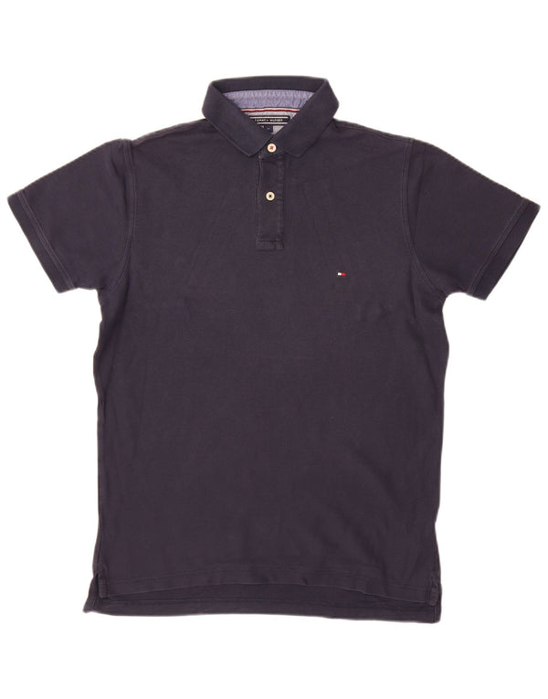 Tricou polo TOMMY HILFIGER pentru bărbați, bumbac mediu albastru bleumarin