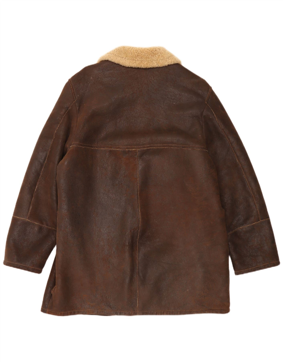 Jachetă din shearling pentru bărbați Pirbos IT 58 4XL maro din shearling