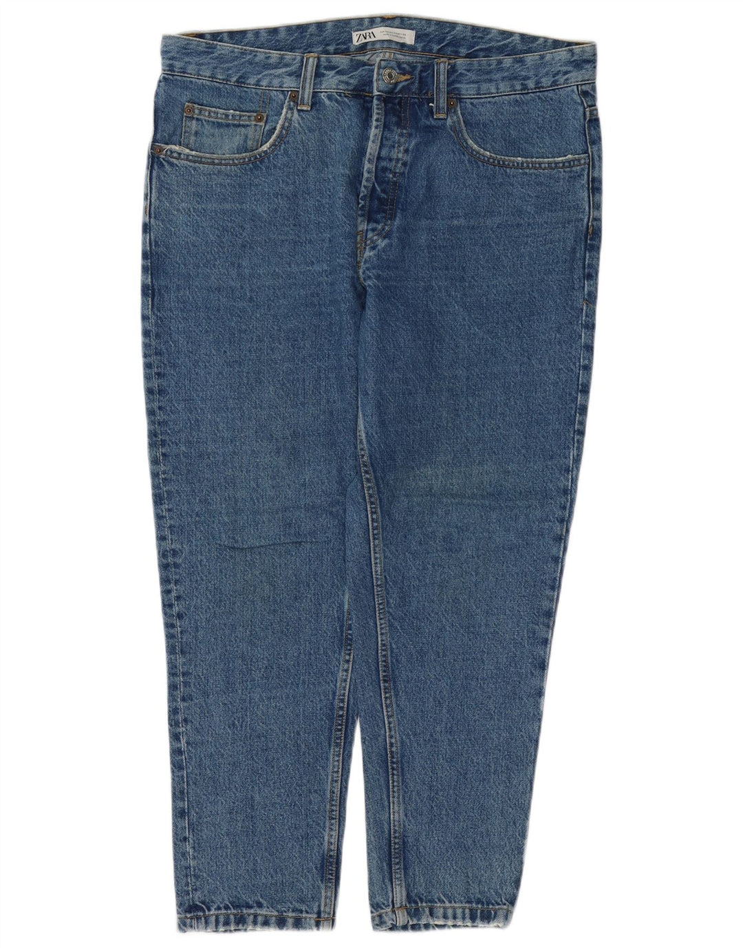 Blugi conici pentru bărbați Zara EU 44 Large W34 L27 Albastru