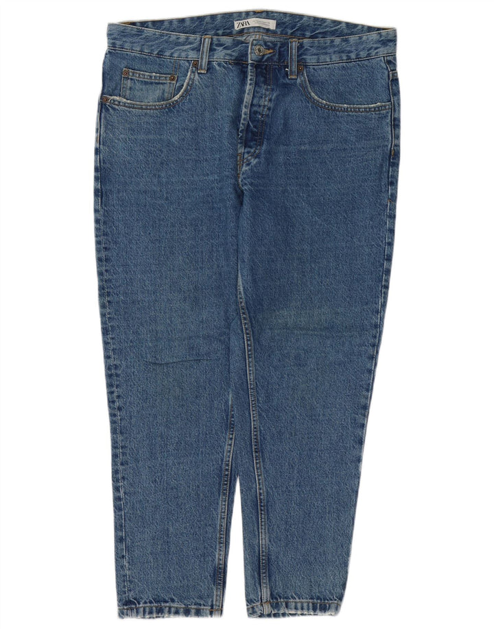 Blugi conici pentru bărbați Zara EU 44 Large W34 L27 Albastru