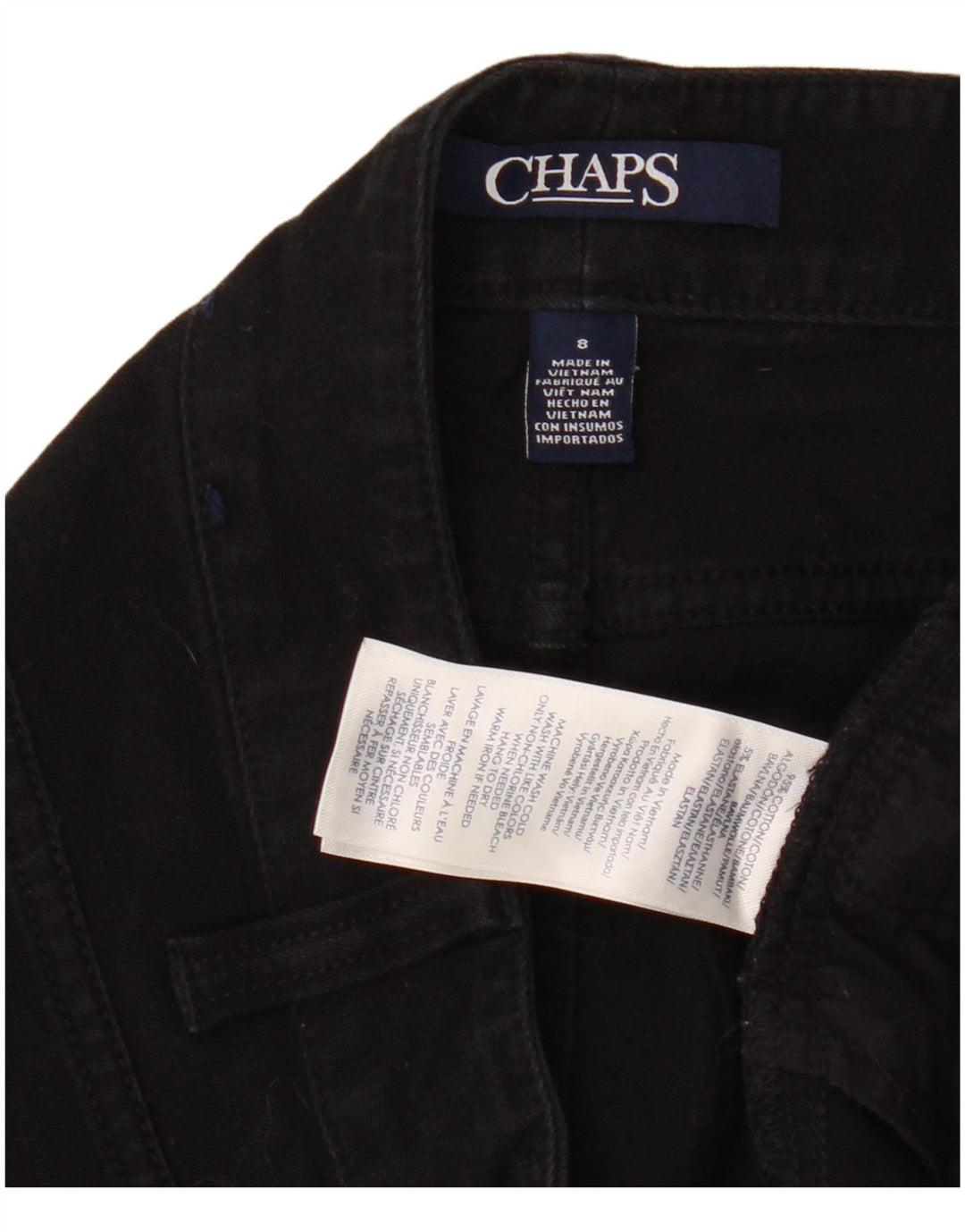 CHAPS Blugi drepti pentru femei US 8 Medium W32 L31 Bumbac negru