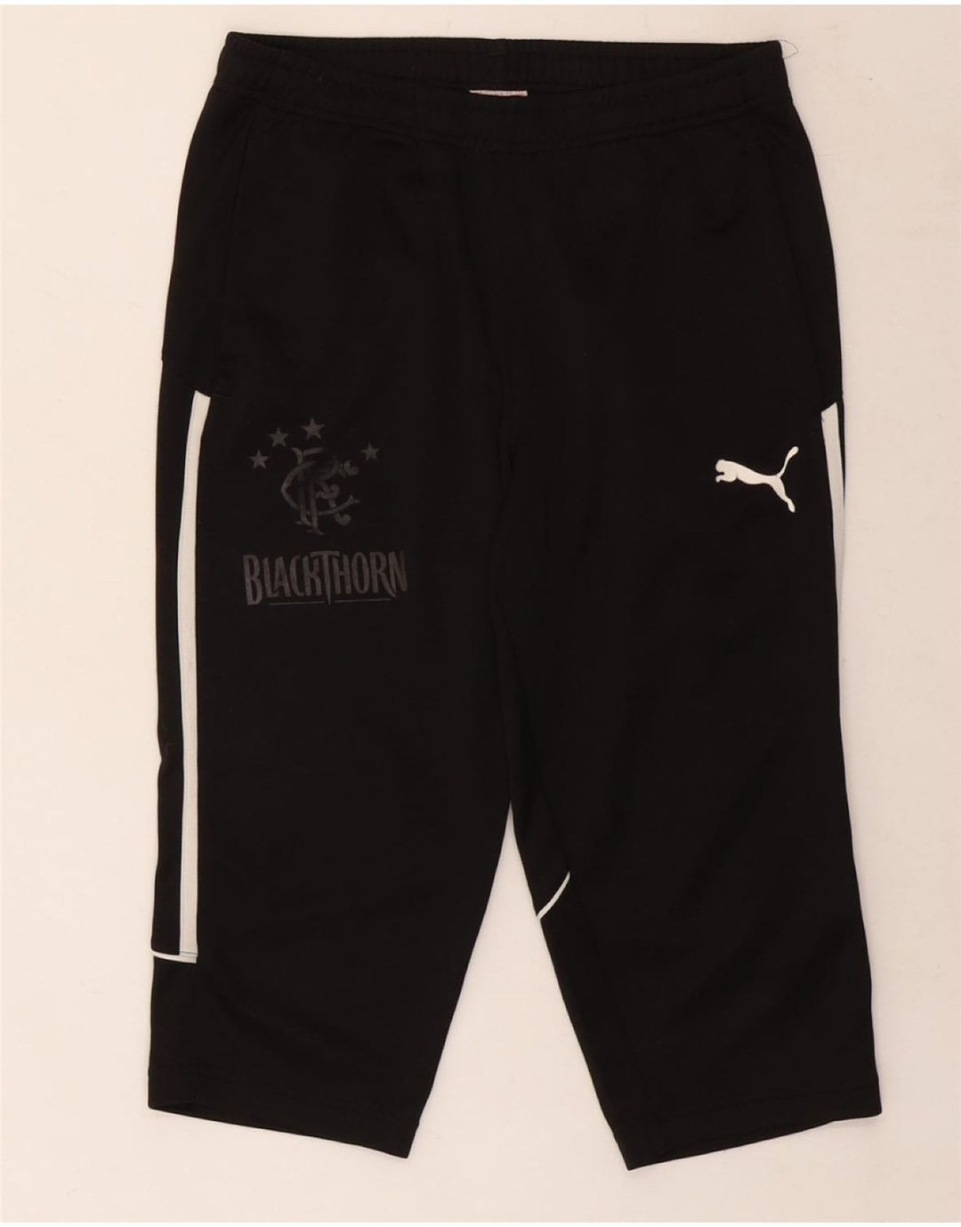 Pantaloni de trening Puma Graphic Capri pentru bărbați, poliester negru mic