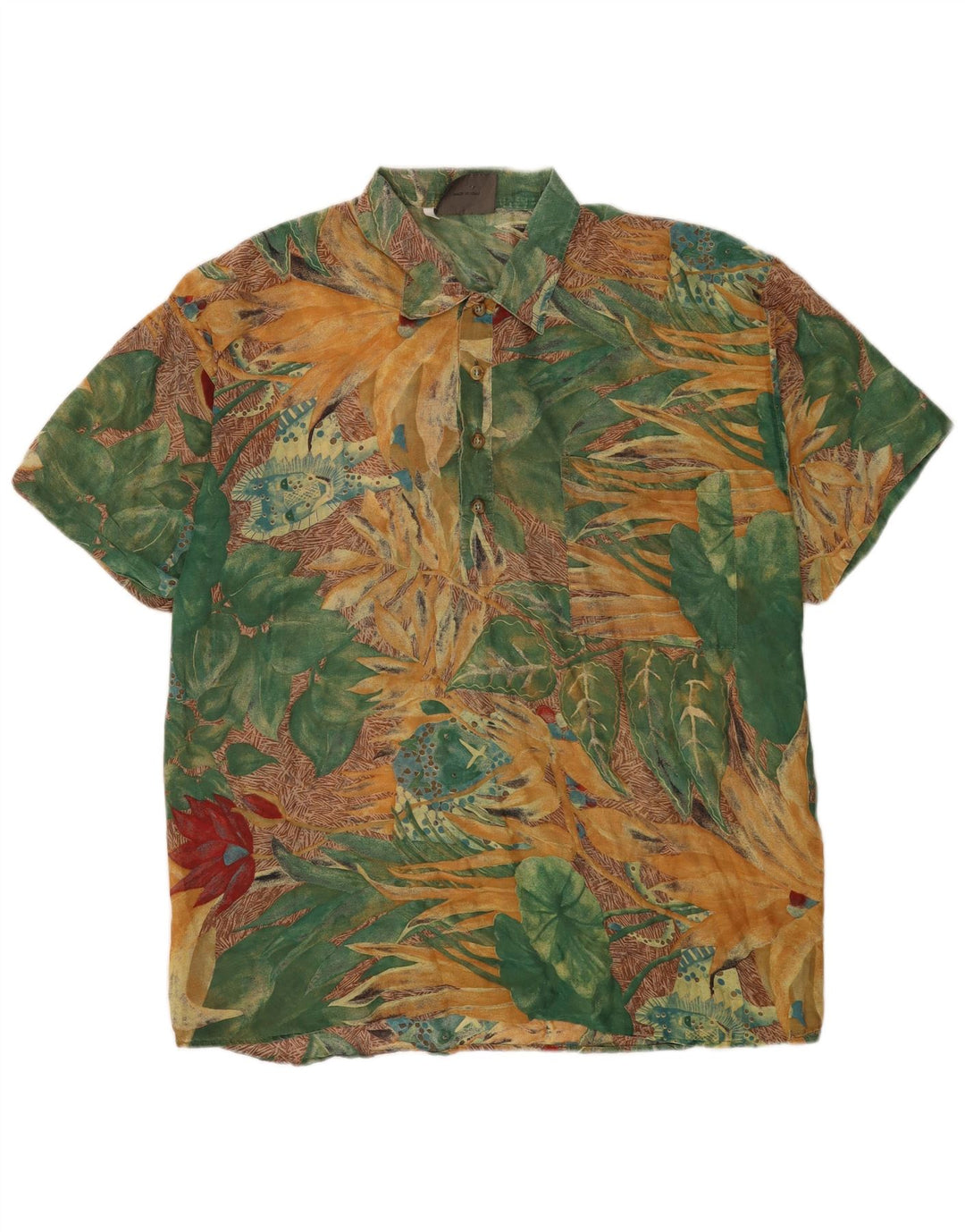 Cămașă vintage cu mânecă scurtă pentru bărbați IT 54 XL Multicolor Floral