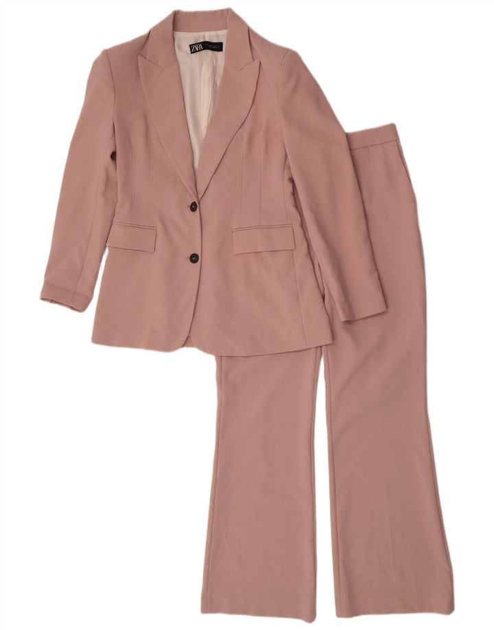 Costum pentru femei Zara, 2 nasturi, 2 piese UK 16 mare L32 L31 roz poliester