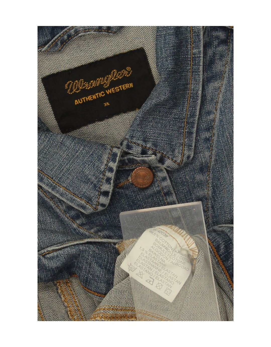 WRANGLER Womens Crop Denim Jacket UK 18 XL Blue Cotton Vintage Wrangler and Second-Hand Wrangler from Messina Hembry 
