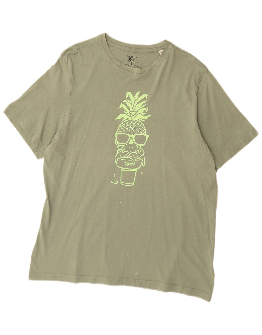 Tricou grafic Reebok pentru bărbați Top mare din bumbac verde