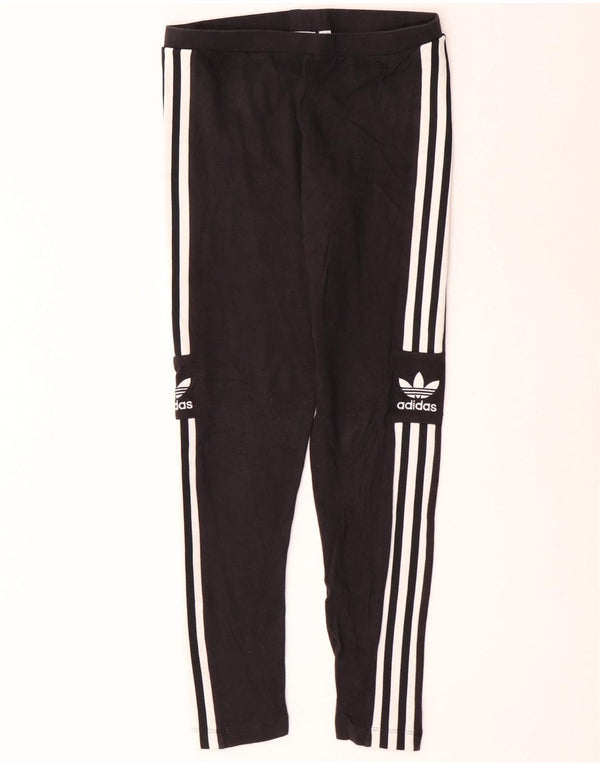 Leggings pentru femei Adidas UK 12, bumbac mediu negru