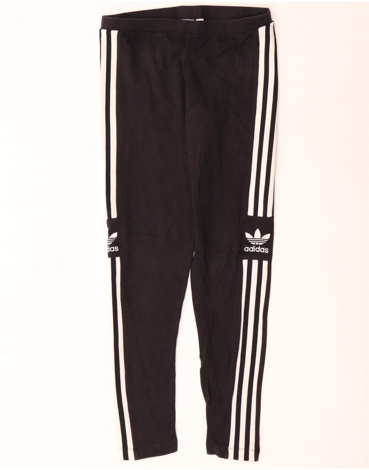 Leggings pentru femei Adidas UK 12, bumbac mediu negru