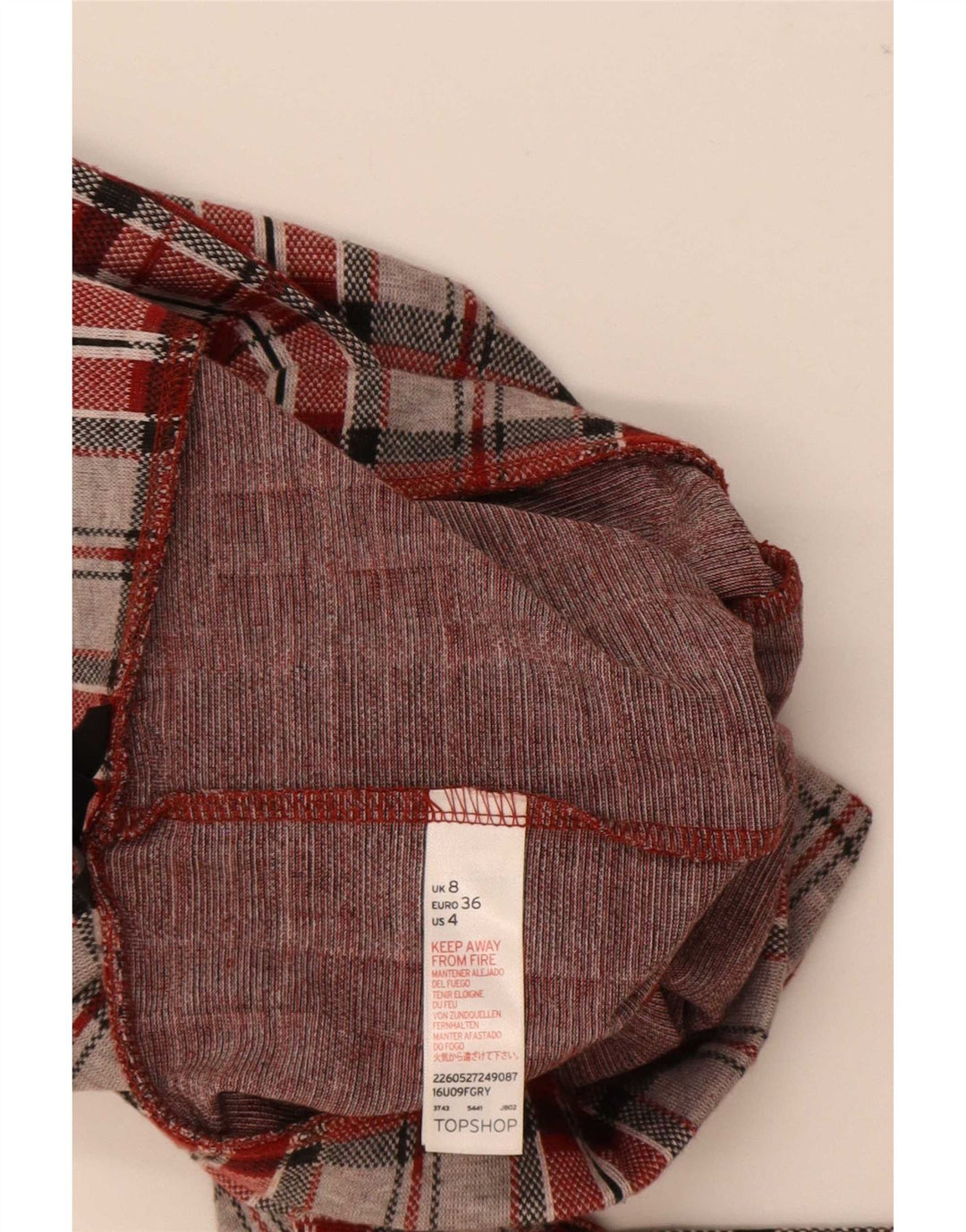 Leggings grafic Topshop pentru femei UK 8 Small Red Check Poliester