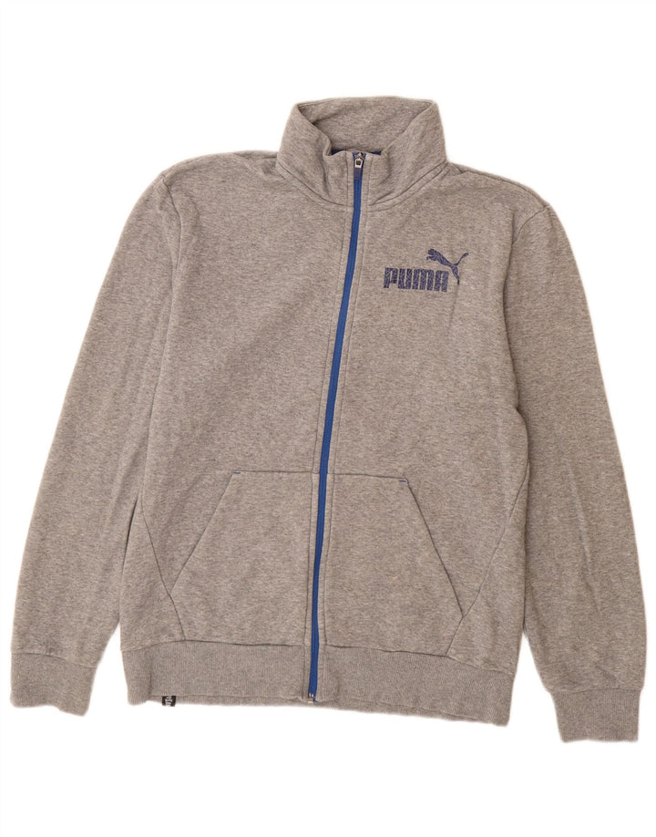 Jachetă de top pentru trening cu grafică Puma pentru bărbați, bumbac cu pete, gri mediu