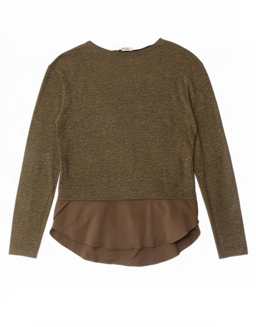Top pentru femei Zara cu mânecă lungă UK 14 Medium Khaki Colorblock