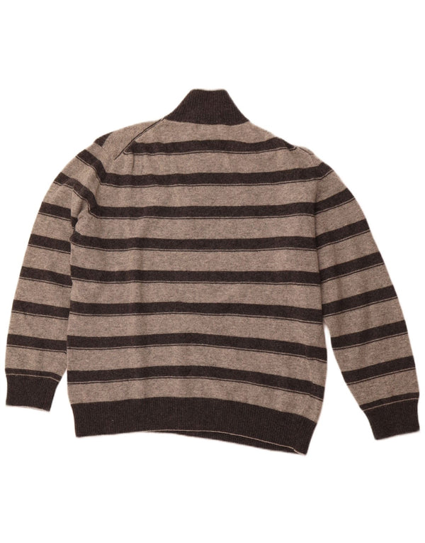 Pulover FILA pentru bărbați, cu fermoar și gât, 2XL, lână cu dungi gri