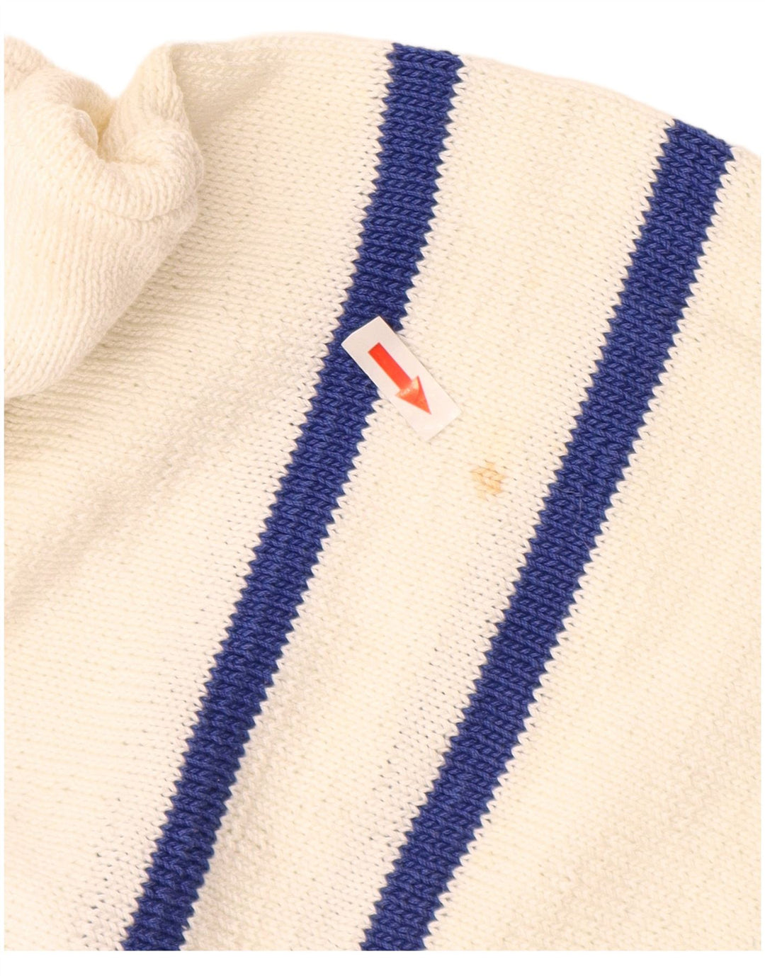 Pulover vintage pentru bărbați cu gât polo, alb mediu, geometric