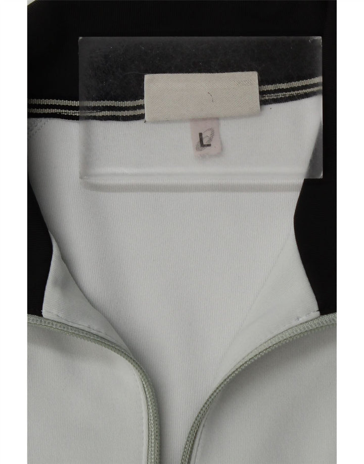 ASICS Womens Tracksuit Top Jacket UK 16 Large Grey Polyamide