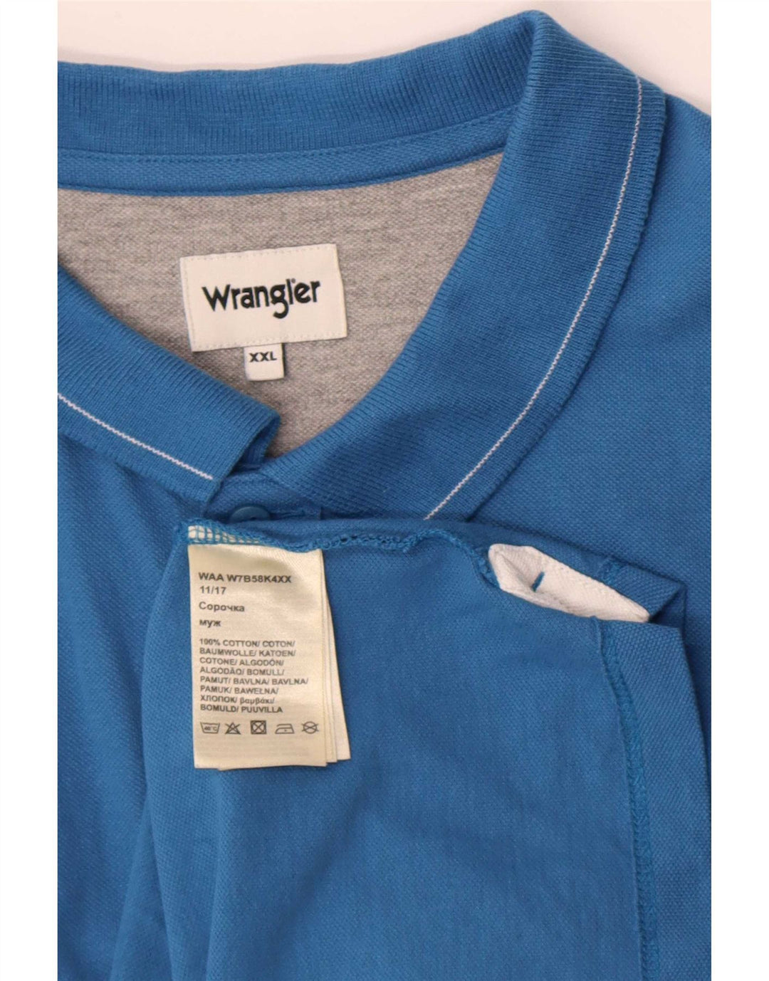 Tricou polo pentru bărbați Wrangler 2XL, bumbac cu dungi albastre
