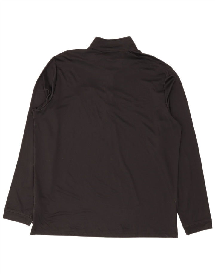Adidas pentru bărbați, cu fermoar și gât, cu mânecă lungă, XL, poliester, negru