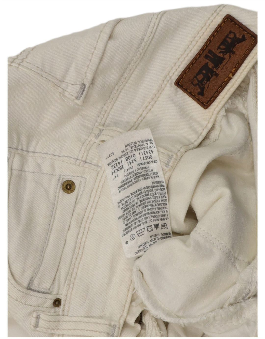 Blugi Levi's 571 Slim pentru femei W28 L30 Bumbac alb