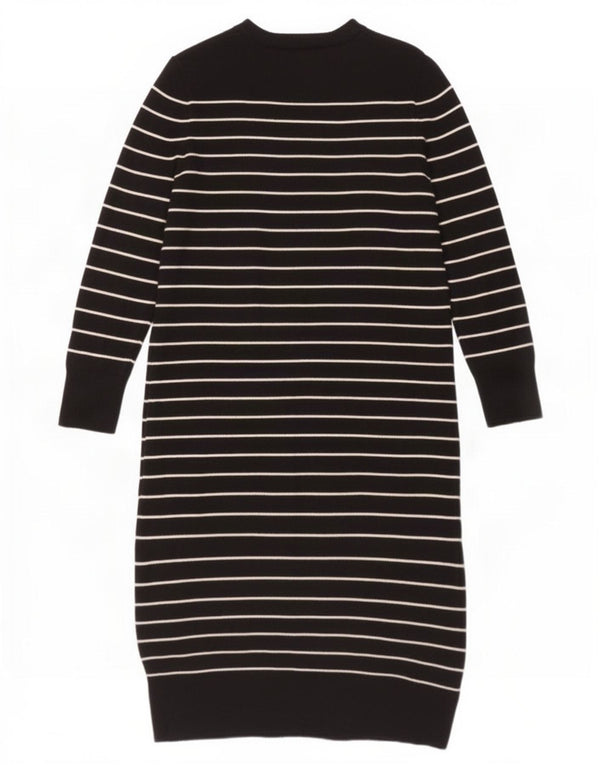 Rochie cu mânecă lungă pentru femei Zara UK 16, mare, cu dungi negre, viscoză