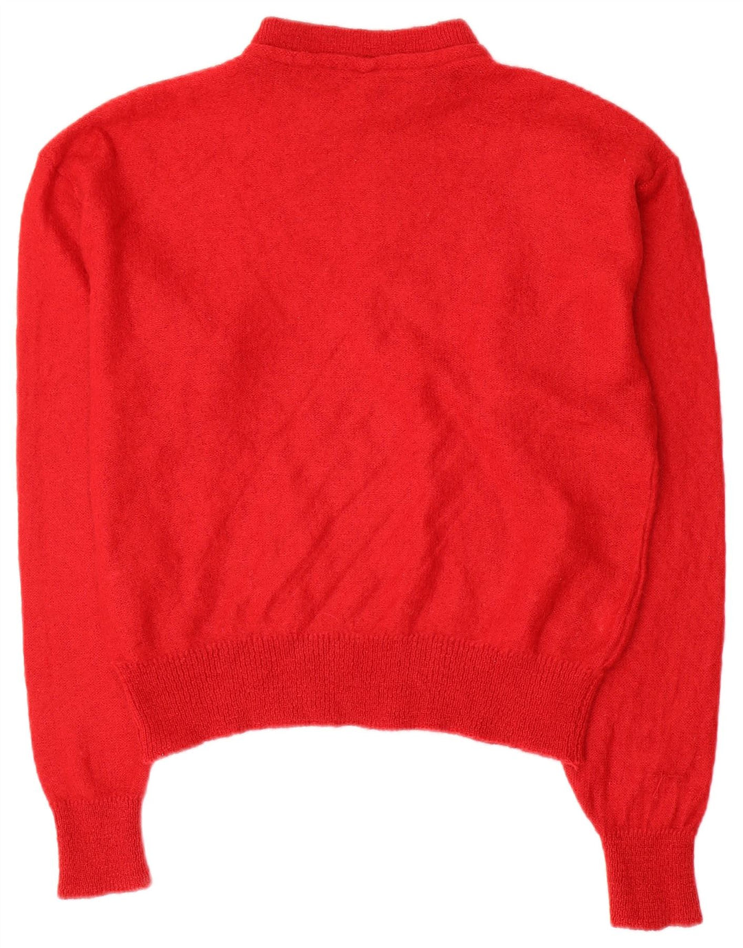 Pulover vintage cu gât țestoasă pentru femei UK 12 Medium Red Colorblock