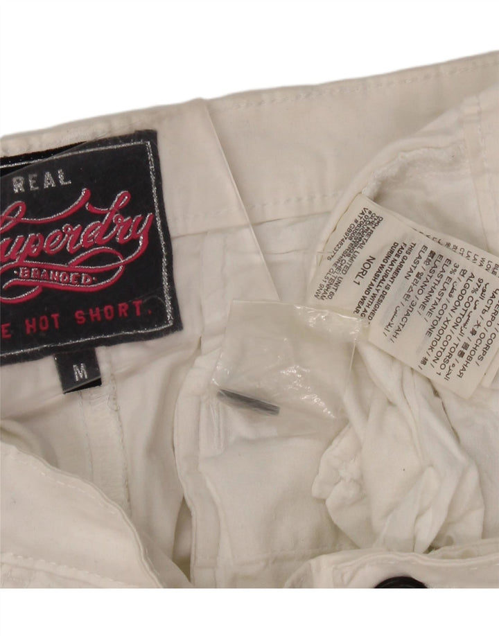 Pantaloni scurti chino Superdry pentru femei, mediu W34, bumbac alb