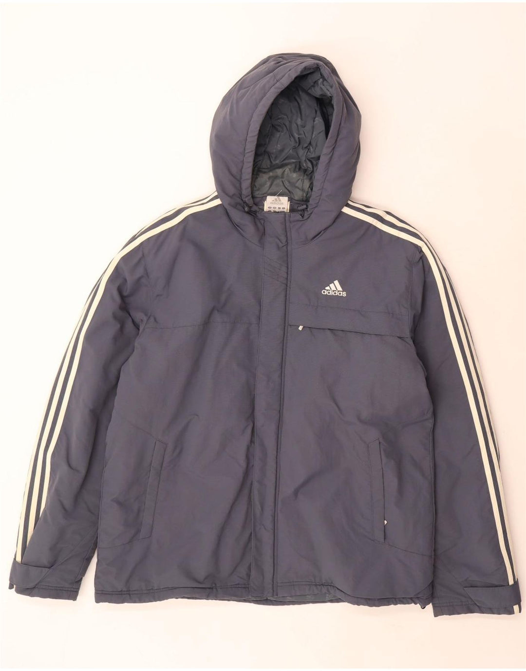 Jachetă căptușită cu glugă Adidas pentru bărbați UK 40, mare, gri din poliamidă