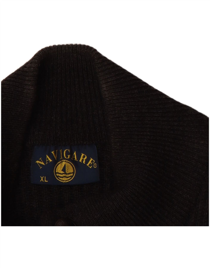Cardigan pentru bărbați NAVIGARE Pulover XL Lână neagră