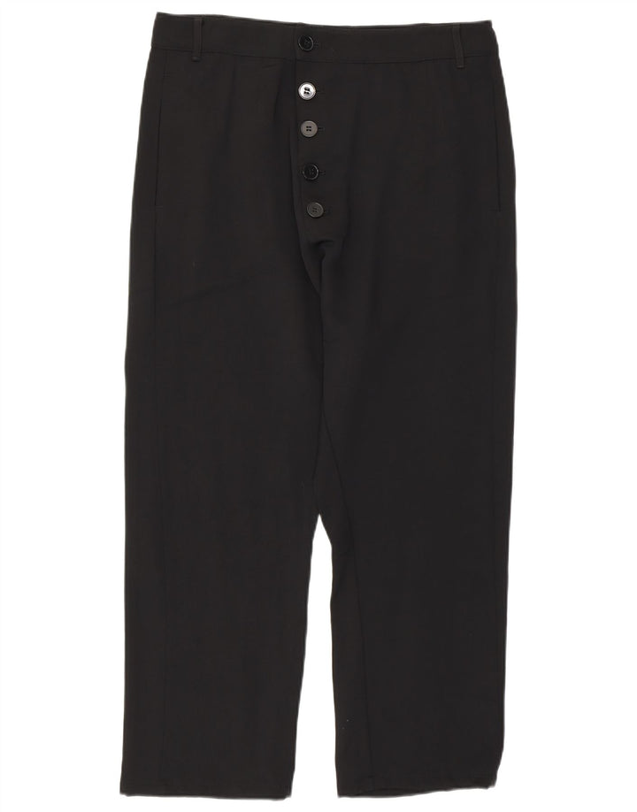Pantaloni capri drepti pentru femei ZARA Mediu L28 L23 Lyocell negru