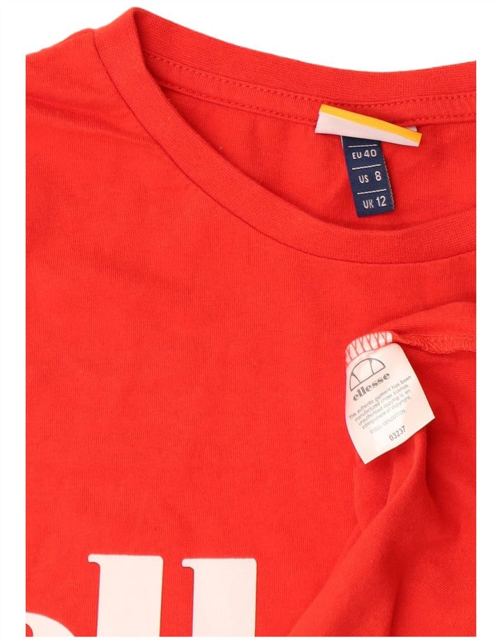 Tricou cu grafic pentru femei Ellesse Top UK 12 Bumbac roșu mediu