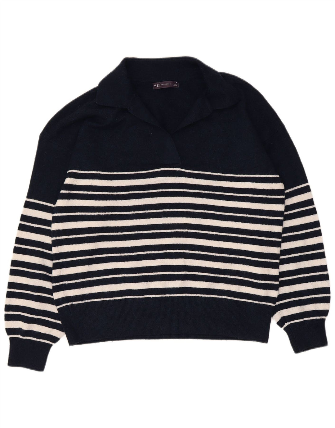 Marks & Spencer Pulover cu gât polo pentru femei UK 14 Medium Bleumarin