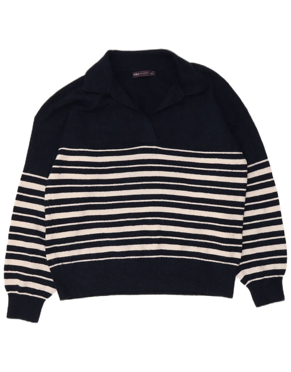 Marks & Spencer Pulover cu gât polo pentru femei UK 14 Medium Bleumarin