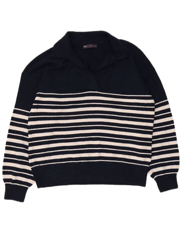Marks & Spencer Pulover cu gât polo pentru femei UK 14 Medium Bleumarin