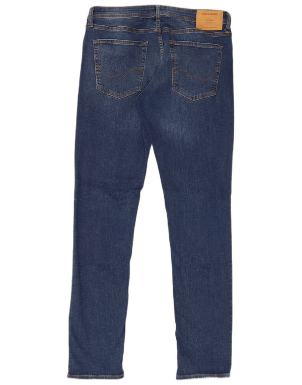 Jack & Jones Mens Low Waist Skinny Jeans W34 L34 Blue Cotton