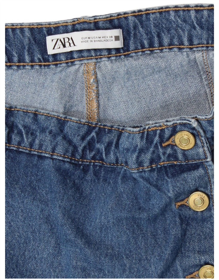 Pantaloni caldi din denim cu talie înaltă pentru femei Zara Medium W28 Blue