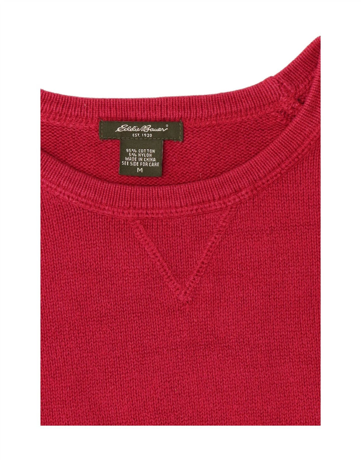 EDDIE BAUER Womens Crew Neck Jumper Sweater UK 14 Medium Pink Cotton Vintage Eddie Bauer and Second-Hand Eddie Bauer from Messina Hembry 