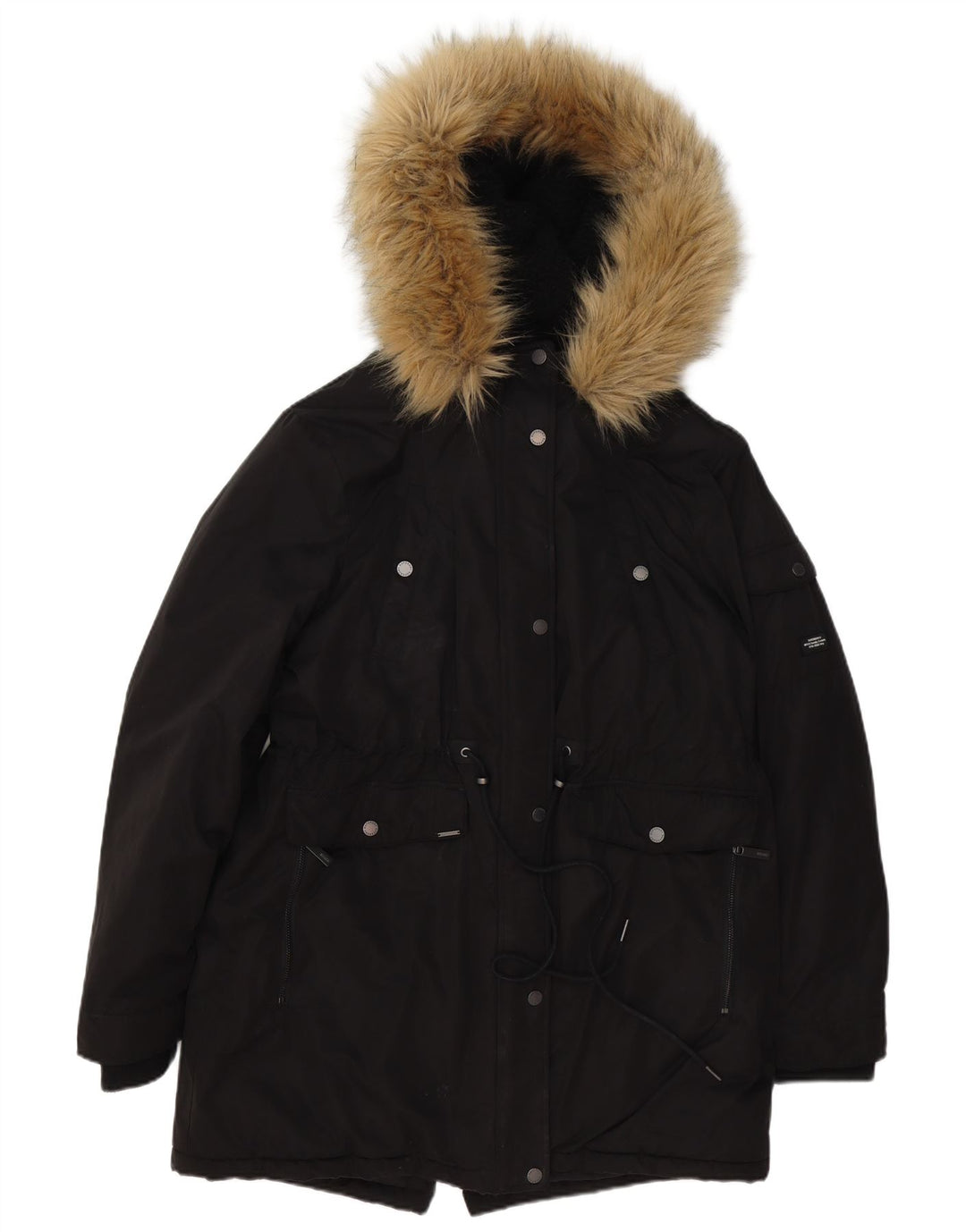 Jachetă parka supradimensionată pentru femei Superdry UK 16, mare, negru, poliester