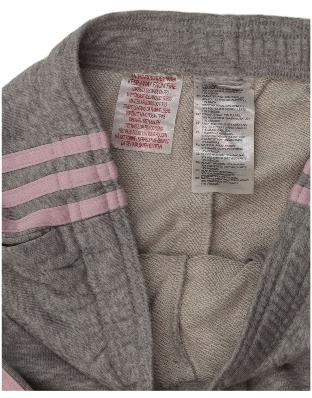 Pantaloni de trening pentru femei ADIDAS Joggeri UK 8 Bumbac gri mic