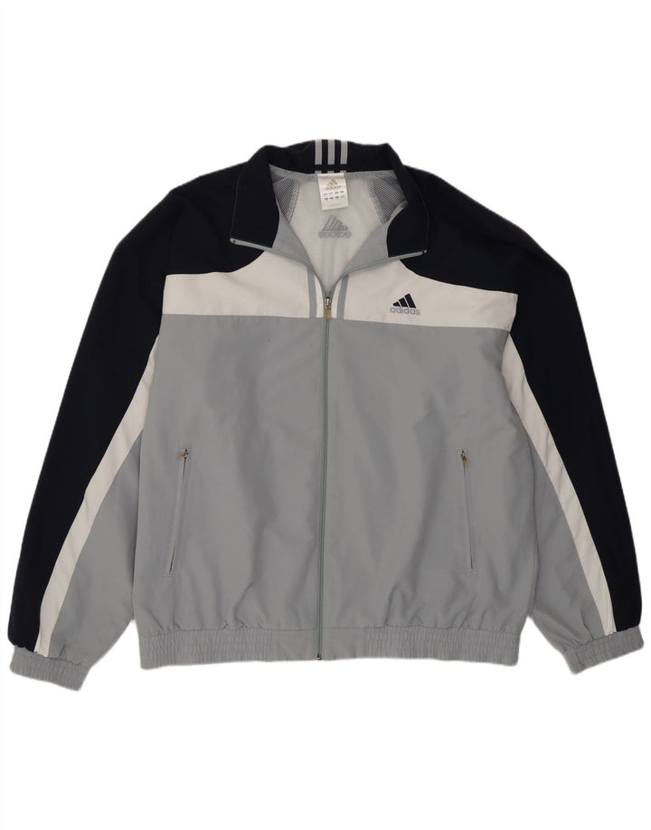Jachetă de trening pentru bărbați Adidas UK 46/48 XL Gri poliester color bloc