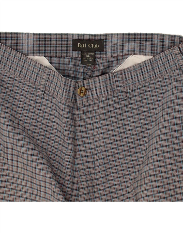 Pantaloni scurti chino VINTAGE pentru bărbați W32, bumbac cu carouri, gri mediu