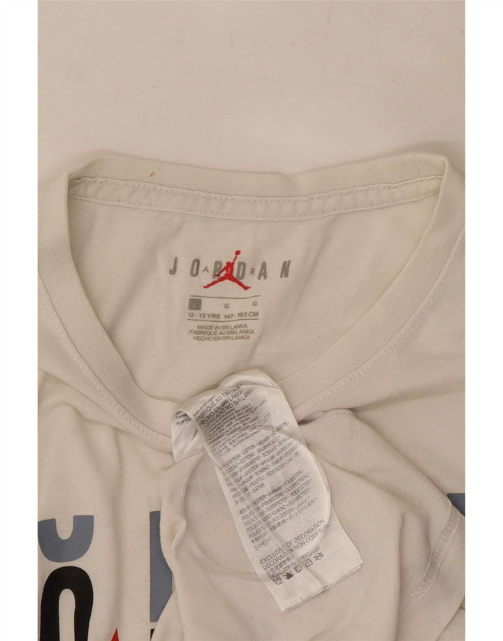 Tricou grafic JORDAN pentru băieți Top 12-13 ani, mare, alb, bumbac
