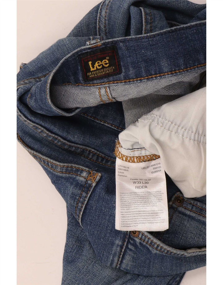 Blugi cropped Lee Rider pentru bărbați W33 L24 Bumbac albastru