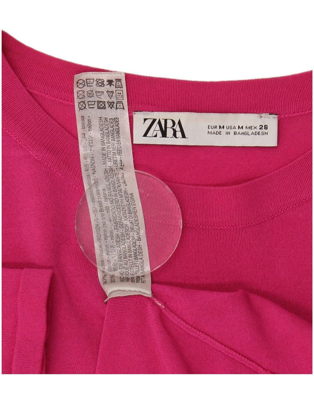 Tricou pentru femei Zara UK 12 Medium Pink Viscose