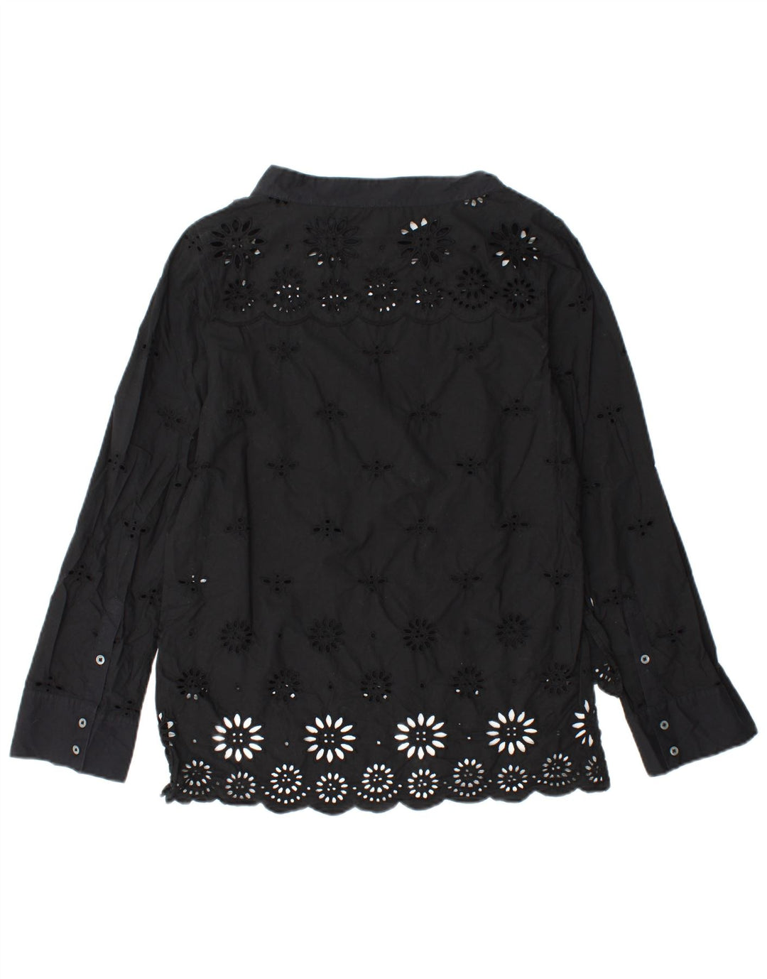 Bluză cu mânecă lungă pentru femei J. CREW Top US 2 XS bumbac floral negru