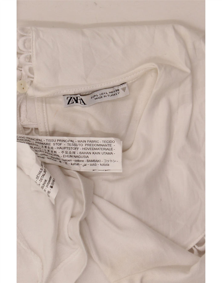 Bluză pentru femei Zara UK 14, mare, alb, bumbac