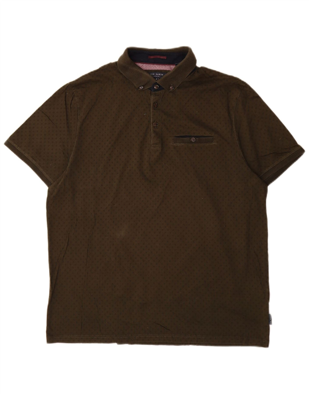 Tricou polo pentru bărbați Ted Baker Mărimea 5 XL Bumbac cu pete kaki